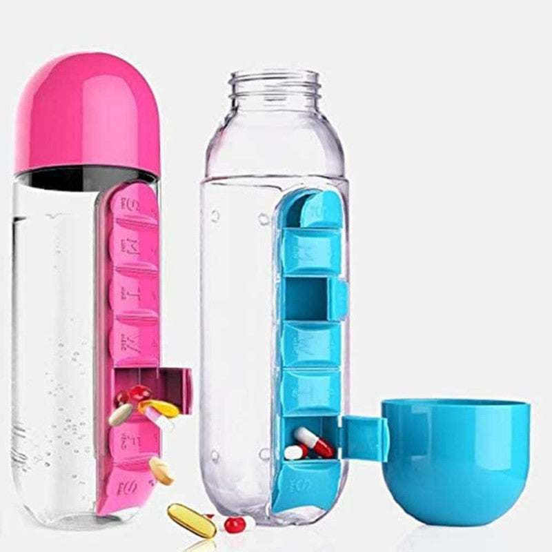 Water Bottle + Pill Holder ( Imported )
