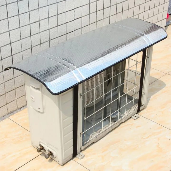 Sun Shade Protector Split AC Outdoor Cover Unit Protection Cover Anti Rust Rain Heat Shield Durable Silver