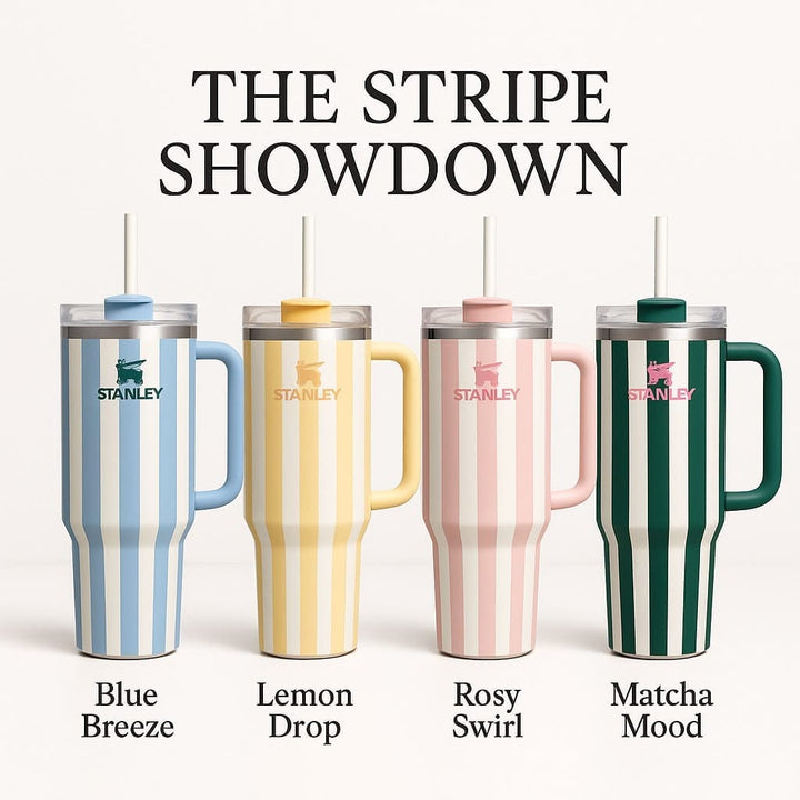 Stanley Quencher H2.0 FlowState™ Tumbler 40oz (Limited Stripe Edition) – All-Day Ice Cold Hydration