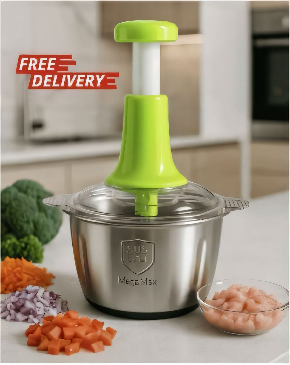 2L Stainless Steel Push Chopper